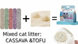 Lecho mixto para gatos, yuca Lecho de tofu