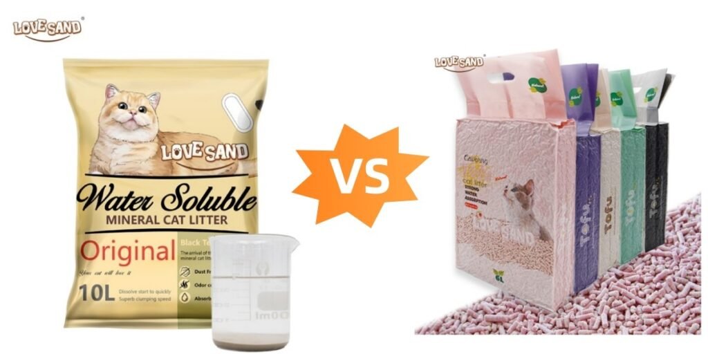 ทรายแมวละลายน้ำได้ vs ทรายแมวเต้าหู้