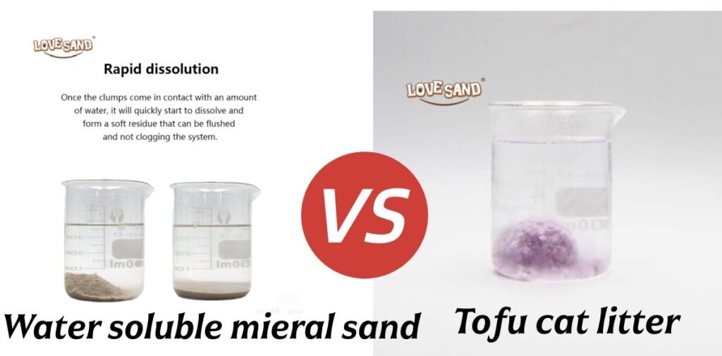 Водорастворимый наполнитель для кошачьего туалета против наполнителя из тофу