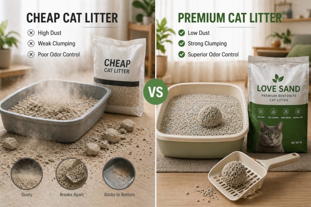 cheap cat litter, premium cat litter