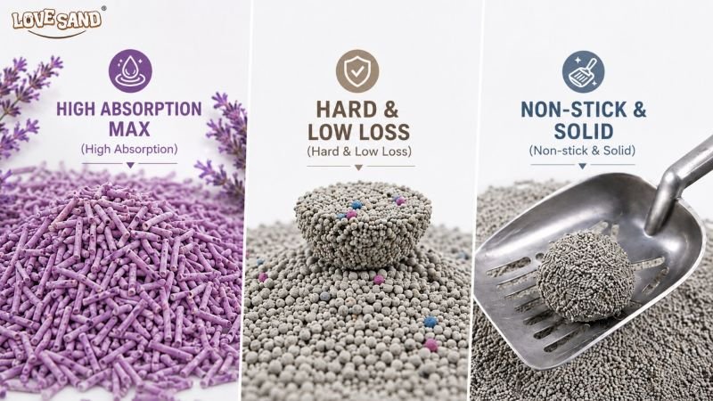 best long lasting cat litter, How to make cat litter last longer, Cat litter waste reduction, Low consumption cat litter factory