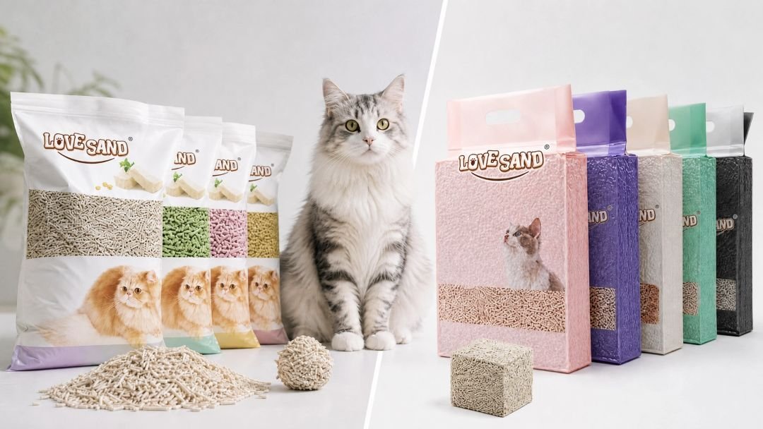 cat litter packaging