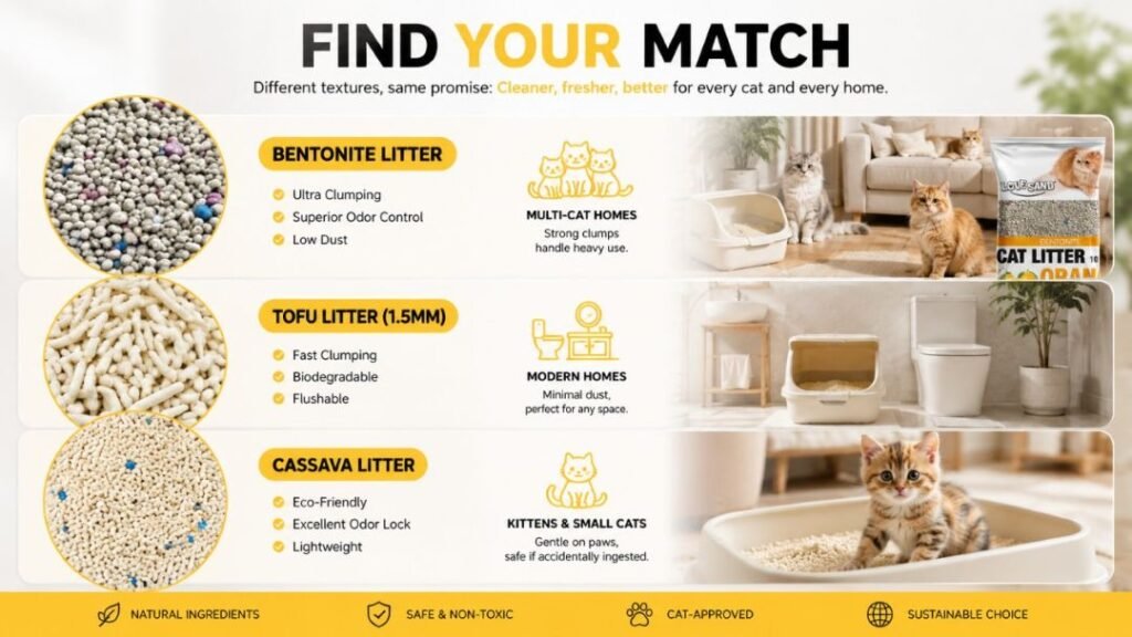 find your match cat litter, cat litter