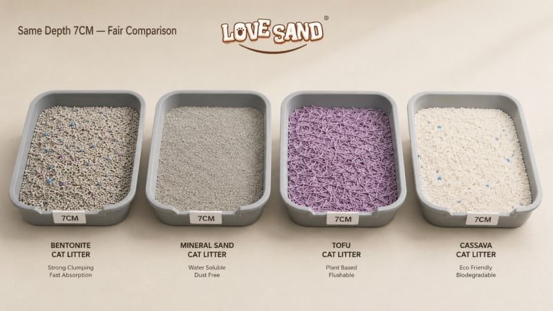 Actual testing for best type of cat litter Bentonite, Tofu, Cassava & Mineral Compared
