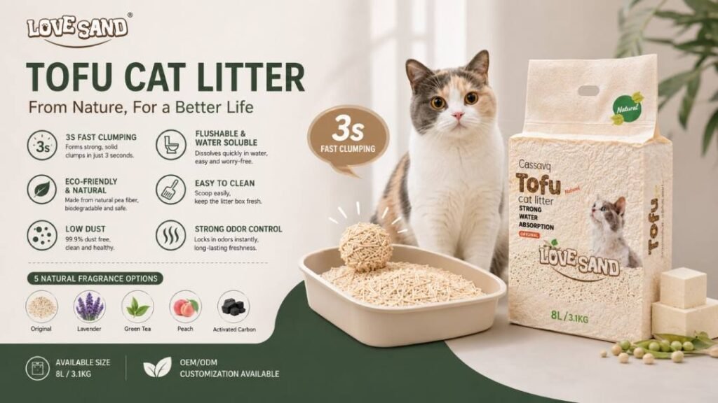 Tofu cat litter features